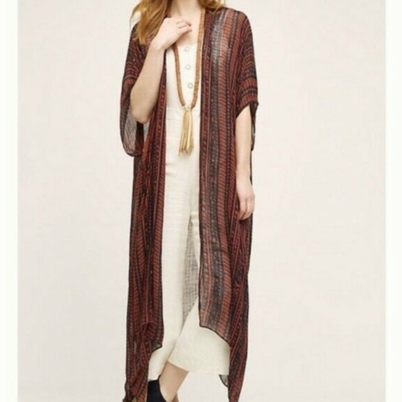 Anthropologie Roffe Beach Cover-Up Duster Tribal Print - Picture 9 of 9